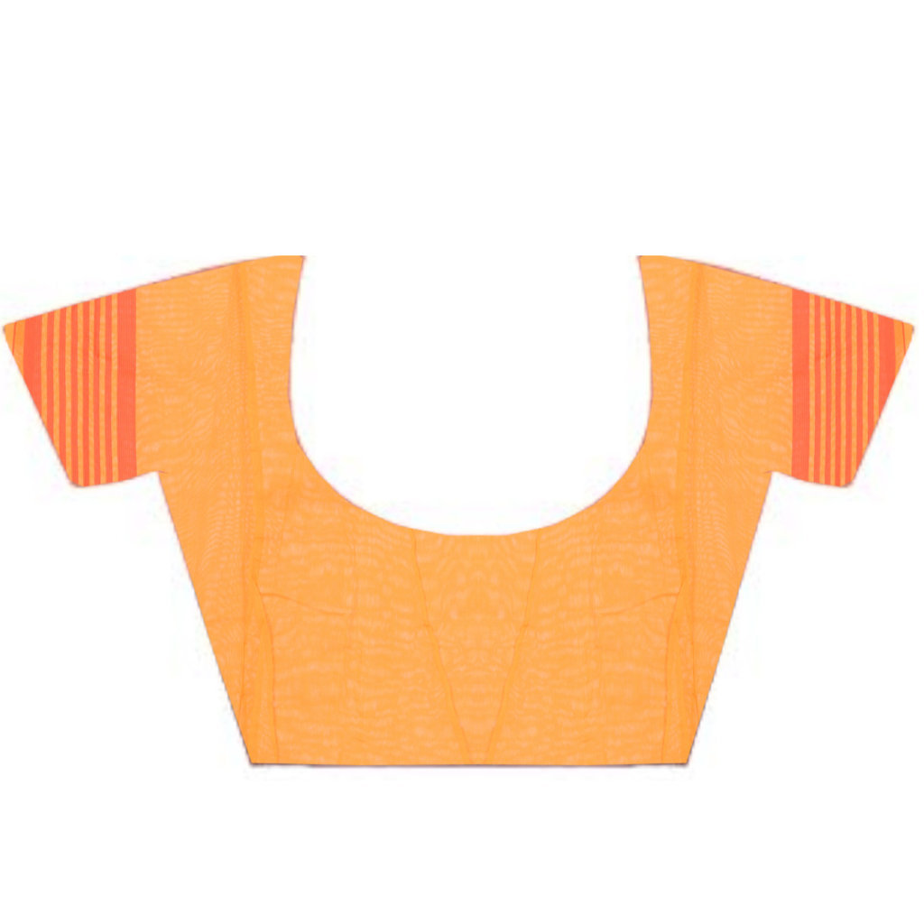 Orange Pure Cotton Minakari_Jmdni Jamdani Saree (695)